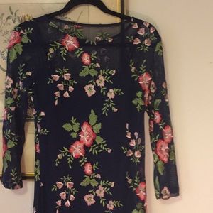 Beautiful blue mesh floral mini dress